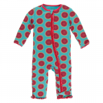 Kickee Pants Girl Ruffle Coverall w/Zipper Neptune Watermelon