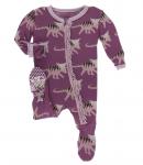 Kickee Pants Girls Ruffle Footie w/Zipper Amethyst Kosmoceratops