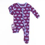 Kickee Pants Girl Ruffle Footie w/Snaps Melody Musk Ox