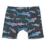 Kickee Pants Boy Boxer Brief Pewter Santa Sharks