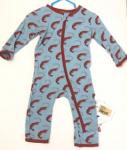 Kickee Pants Boy Coverall w/Zipper Jade Shrimp