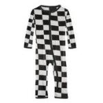 Kickee Pants Boy Coverall w/Zipper Checkered Flag