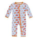 Kickee Pants Boy Coverall w/ Zipper Pond Camper