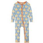 Kickee Pants Boy Coverall w/Zipper Pond Rubber Ducks