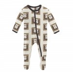 Kickee Pants Boy Footie w/Zipper Natural Smores