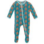 Kickee Pants Boy Footie w/Zipper Bay Gingerbread