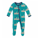 Kickee Pants Boy Footie w/Zipper Neptune Sandcastles