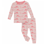 Kickee Pants Girl L/S Pajama Set Baby Rose Mermaid