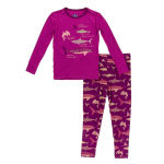 Kickee Pants Girl L/S Pajama Set Melody Sharks