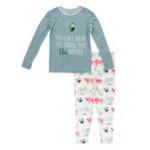 Kickee Pants Unisex L/S Pajama Set Natural Farm Animals