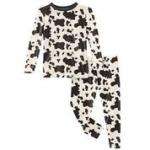 Kickee Pants Unisex L/S Pajama Set Cow Print