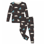 Kickee Pants Unisex L/S Pajama Set Midnight Puppy