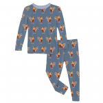 Kickee Pants Boy L/S Pajama Set Parisian Rooster