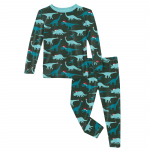 Kickee Pants Boy L/S Pajama Set Santa Dinos