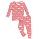 Kickee Pants Girl L/S Pajama Set Strawberry Narwhal