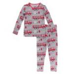 Kickee Pants Boy L/S Pajama Set Feather Firefighter