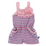 Kickee Pants Romper Flamingo Anniversary Stripe