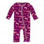 Kickee Pants Girl Ruffle Coverall w/Zipper Melody Sharks