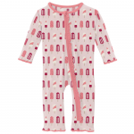 Kickee Pants Girl Ruffle Coverall w/Zipper Macaroon Popsicles