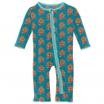 Kickee Pants Girl Ruffle Coverall w/Zipper Bay Gingerbread