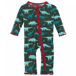 Kickee Pants Girl Ruffle Coverall w/Zipper Santa Dinos