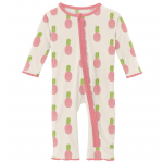 Kickee Pants Girl Ruffle Coverall w/ Zipper Strawberry Pineapples