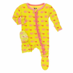 Kickee Pants Girl Ruffle Footie w/Zipper Banana Snails