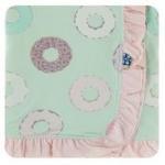 Kickee Pants Stroller Blanket Ruffle Pistachio Donuts