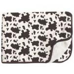 Kickee Pants Throw Blanket Sherpa Lined Cow Print