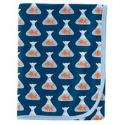 Kickee Pants Swaddle Blanket Navy Goldfish Prize