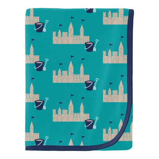 Kickee Pants Swaddle Blanket Neptune Sandcastles