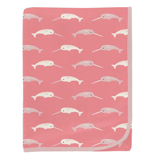 Kickee Pants Swaddle Blanket Strawberry Narwhal