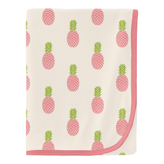 Kickee Pants Swaddle Blanket Strawberry Pineapples