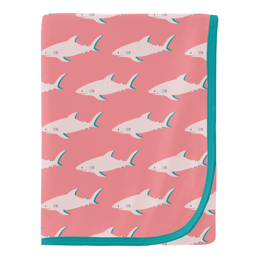 Kickee Pants Swaddle Blanket Strawberry Sharky