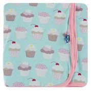 Kickee Pants Swaddle Blanket Summer Sky Cupcakes