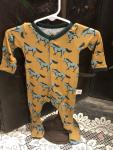 Kozi & Co Boy Footie w/Snaps Teal Mustangs