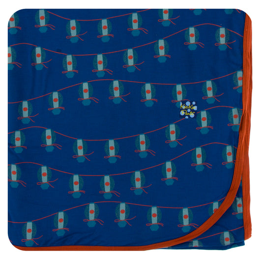 Kickee Pants Swaddle Blanket Navy Lantern Festival