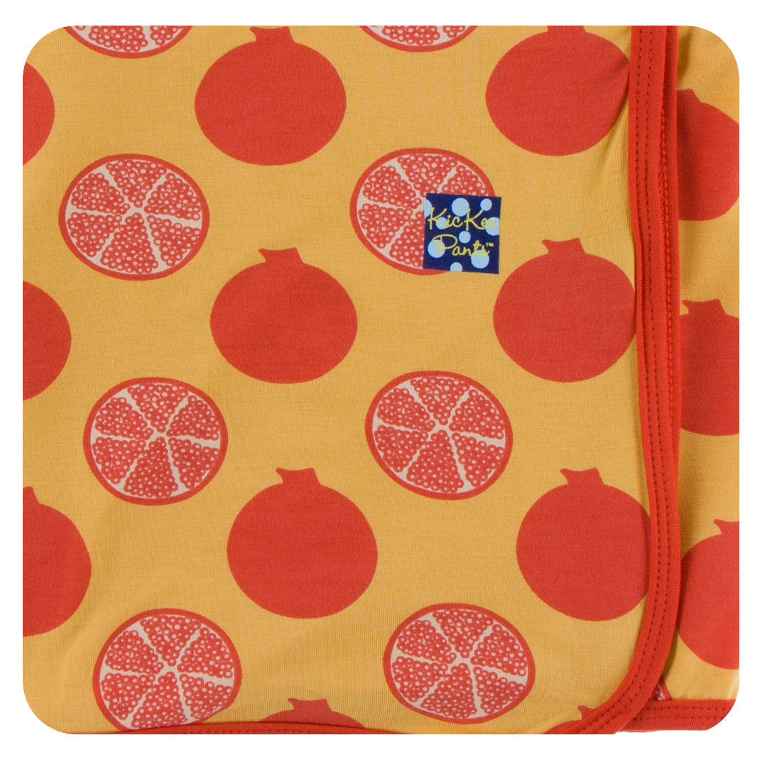 Kickee Pants Swaddle Blanket Marigold Pomegranate