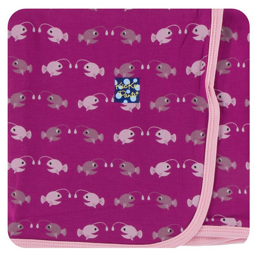 Kickee Pants Swaddle Blanket Orchid Angler Fish