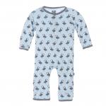 Kickee Pants Boy Coverall w/snaps Pond Puffin