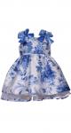 Bonnie Jean Blue Flower Dress w/Bow on Shoulders 11265 BLU