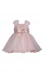 Bonnie Jean Blush Peach Puff Shoulder Social Dress R2-10978 PCH