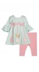 Bonnie Jean Easter 2pc Mint Top with Eggs and Rabbit Head Pink Shorts R5-11012 AQU