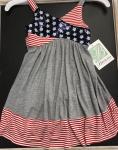 Bonnie Jean Sparkle Flag Top Dress w/ Gray knit bottom