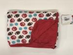 Custom Toddler Blanket Natural Sports with Red Flag Trim & Reverse