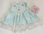 Frilly Frocks Aurora Baby Dress Mint w/white lace overlay FAU04