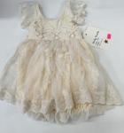 Frilly Frocks Dorothy Bubble Creme Satin W/ Cremt lace overlay FDR03