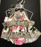 Gurlybird Ruffle Sunsuit Pink and Green Floral