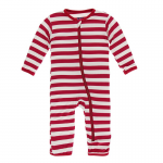 Infant Coveral w/zip Candy Cane Stripe 2019