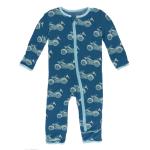 Infant Coveral w/zip Heritage Blue Motorcycle